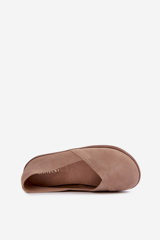 Warme dames ballerina's van faux suede Mirelia