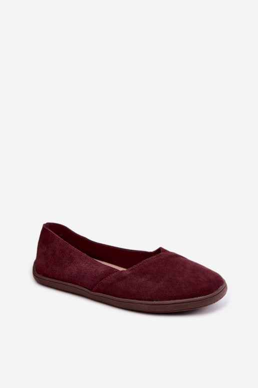 Bordeaux dames ballerina's van faux suede Mirelia