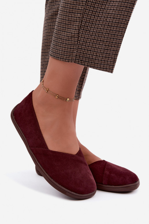 Bordeaux dames ballerina's van faux suede Mirelia