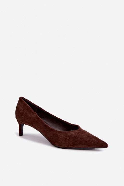Puntige schoenen in chocoladekleur Tadela