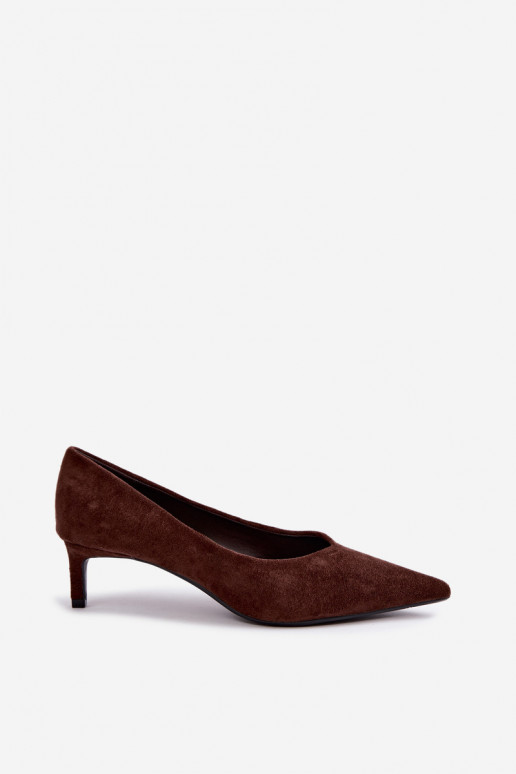 Puntige schoenen in chocoladekleur Tadela