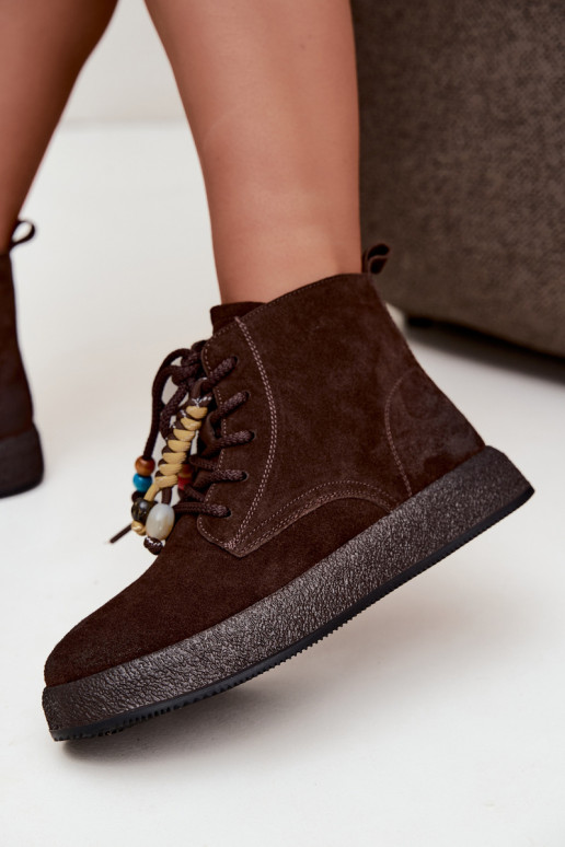 Geïsoleerde laarzen van faux suede Artiker in chocolade