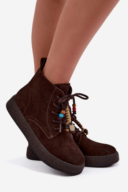 Geïsoleerde laarzen van faux suede Artiker in chocolade
