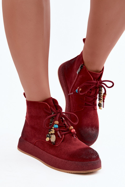 Geïsoleerde laarzen van faux suede Artiker in bordeaux