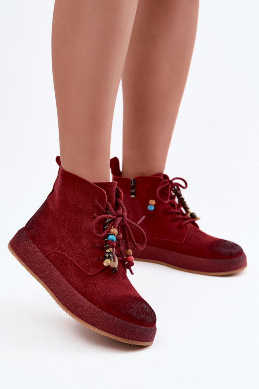 Geïsoleerde laarzen van faux suede Artiker in bordeaux