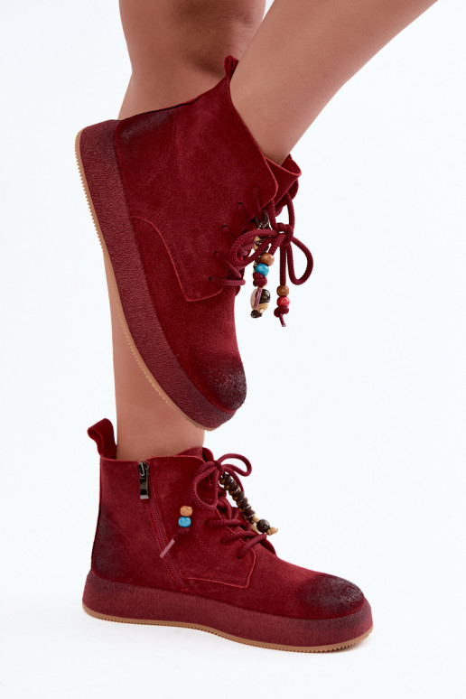Leer Suede schoenen Dames opInarmen Artiker 59C1131 bordeaux