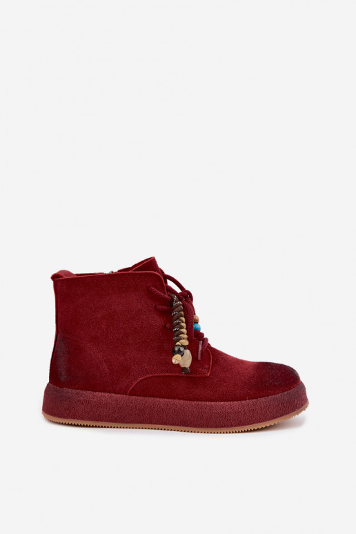 Geïsoleerde laarzen van faux suede Artiker in bordeaux