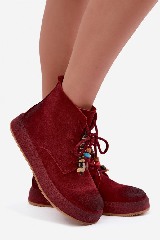 Leer Suede schoenen Dames opInarmen Artiker 59C1131 bordeaux
