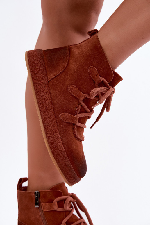 Geïsoleerde enkellaarsjes van faux suede Artiker in roodharige kleur