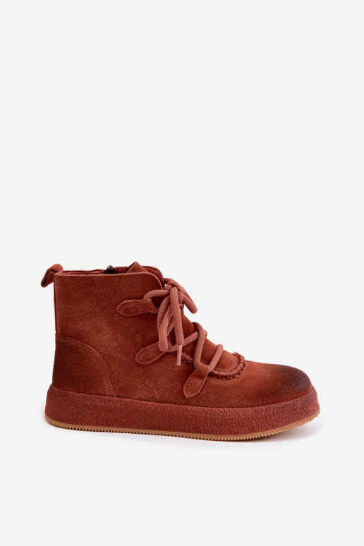 Geïsoleerde enkellaarsjes van faux suede Artiker in roodharige kleur