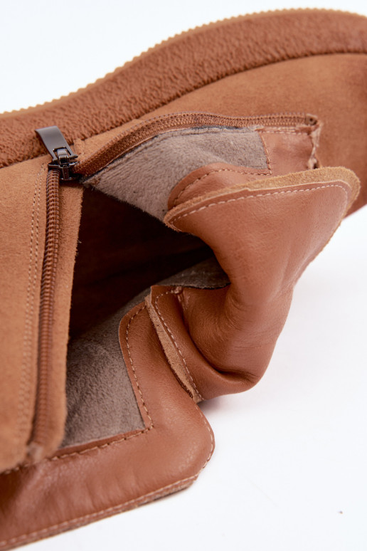 Geïsoleerde enkellaarsjes van faux suede Artiker in bruin