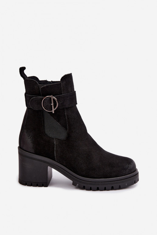 Leer Suede schoenen Dames met hakken opInarmen Zazoo 60601 zInart