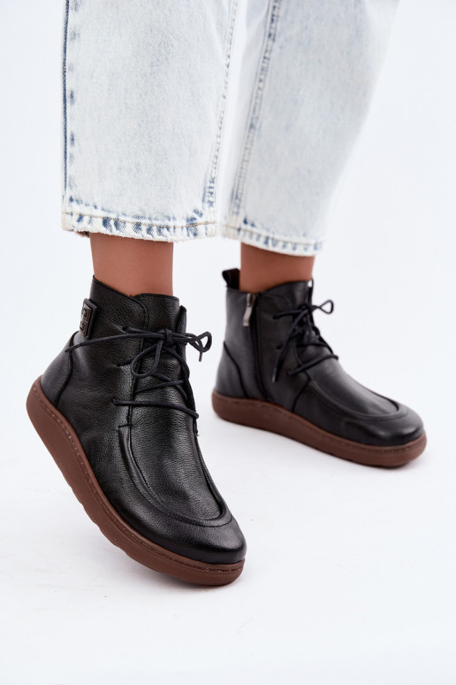 Dames warme Barefoot schoenen Zazoo 3077 in zwarte kleur
