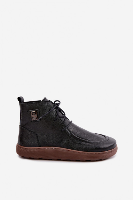 Dames warme Barefoot schoenen Zazoo 3077 in zwarte kleur