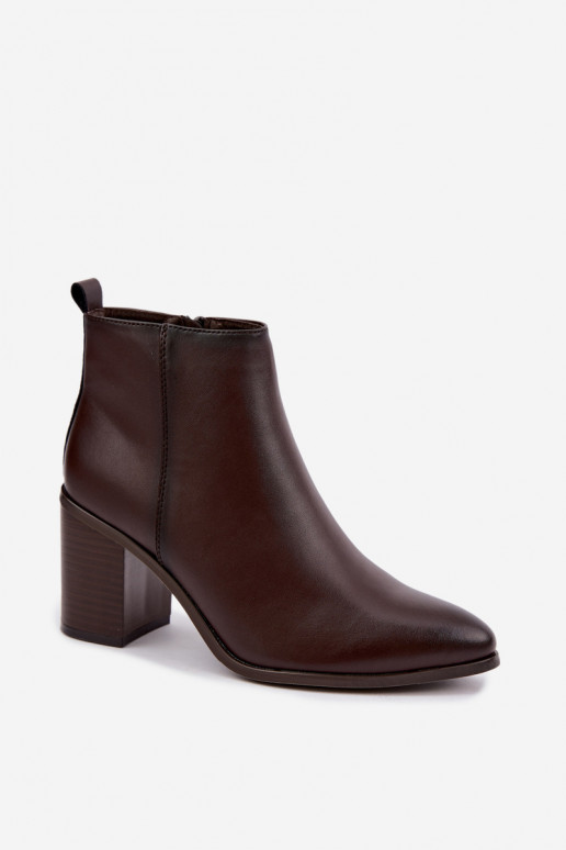 Dames warme enkellaarsjes met isolatie Sergio Leone BT-50-S in chocolade kleur