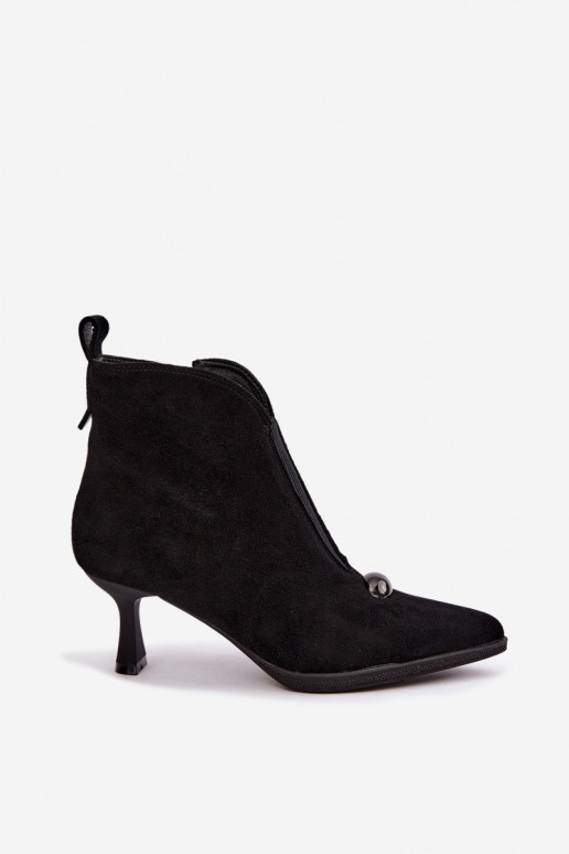 Dames schoenen van faux suede met hakken T.Sokolski S2 Z26-281 in zwarte kleur