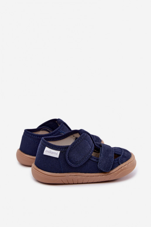 Kinderpantoffels Barefoot Milami in donkerblauw Lumi