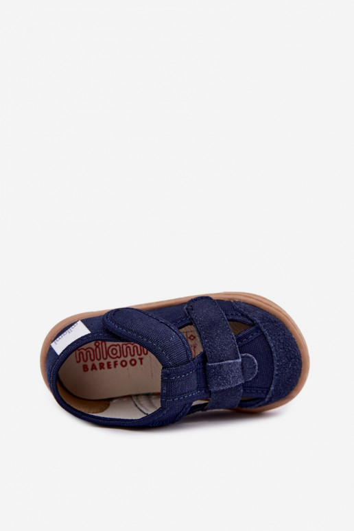 Kinderpantoffels Barefoot Milami in donkerblauw Lumi