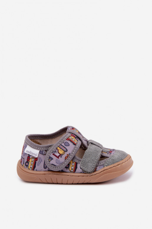 Kinderpantoffels Barefoot Milami in grijs Lumi