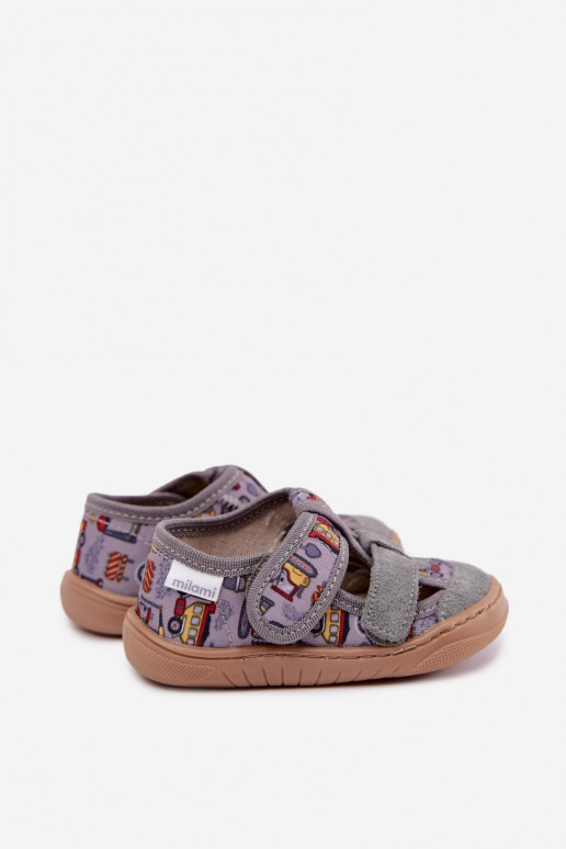Kinderpantoffels Barefoot Milami in grijs Lumi
