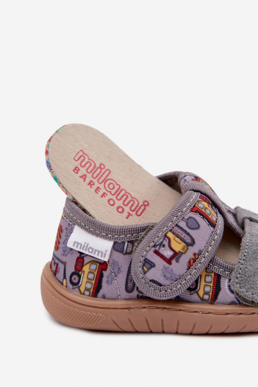 Kinderpantoffels Barefoot Milami in grijs Lumi
