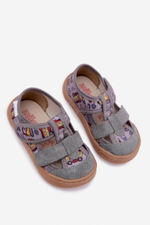 Kinderpantoffels Barefoot Milami in grijs Lumi