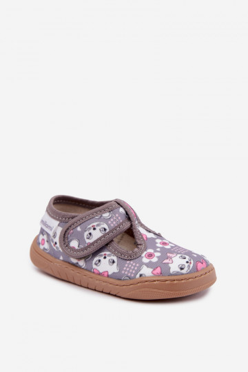 Kinderslippers met klittenband Milami grijs Talirae