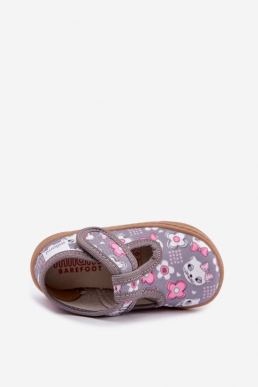 Kinderslippers met klittenband Milami grijs Talirae