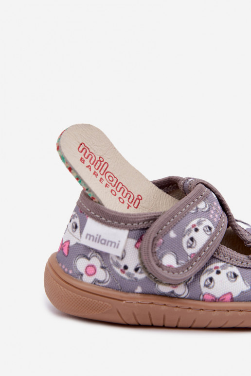 Kinderslippers met klittenband Milami grijs Talirae