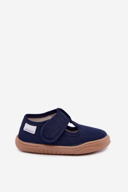 Kinderslippers met klittenband Milami donkerblauw Talirae