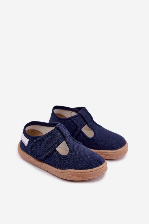 Kinderslippers met klittenband Milami donkerblauw Talirae