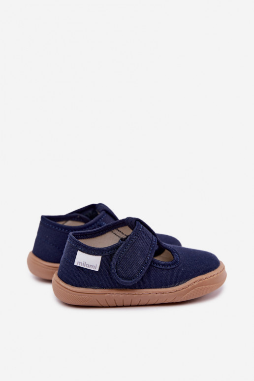 Kinderslippers met klittenband Milami donkerblauw Talirae