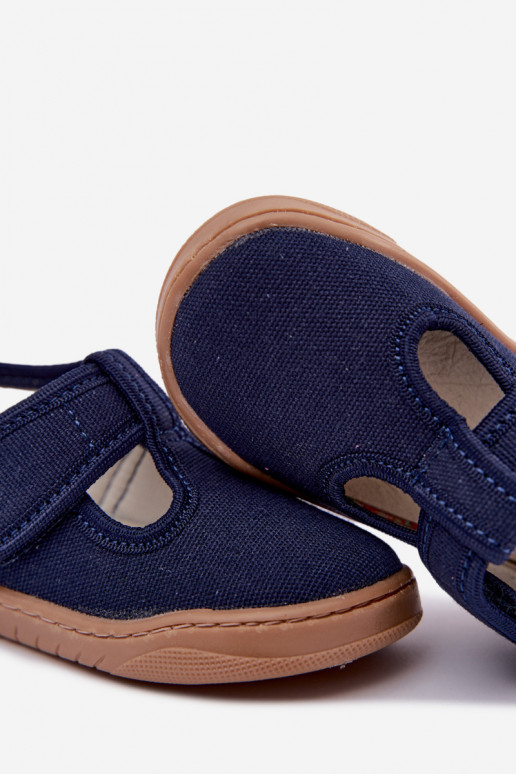 Kinderslippers met klittenband Milami donkerblauw Talirae