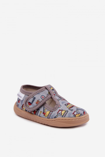 Kinderslippers met klittenband Milami grijs Talirae