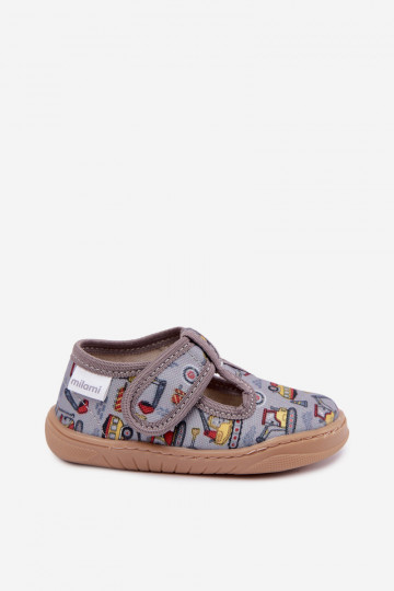 Kinderslippers met klittenband Milami grijs Talirae 2