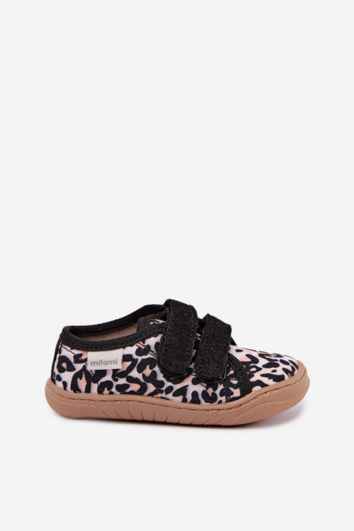 Kinderslippers met luipaardprint Milami zandkleur Saphira