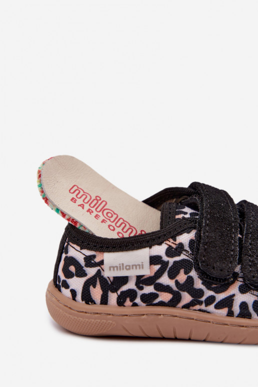 Kinderslippers met luipaardprint Milami zandkleur Saphira