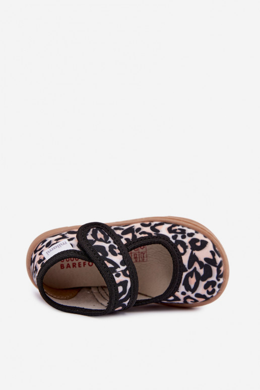 Kinderen ballerina's met luipaardprint zandkleur Caelia