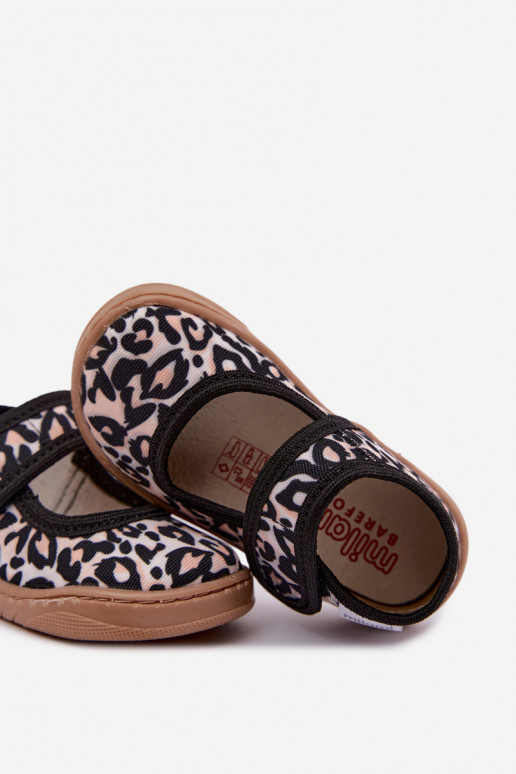 Kinderen ballerina's met luipaardprint zandkleur Caelia