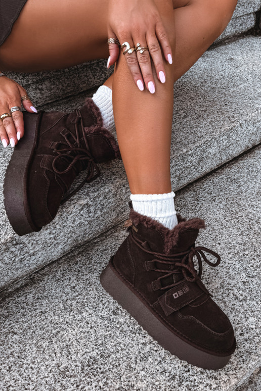 Dames suede sneeuwlaarzen chocolade Big Star