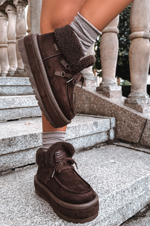 sneeuwschoenen met platform en isolatie Big Star UU274214 in chocoladekleur