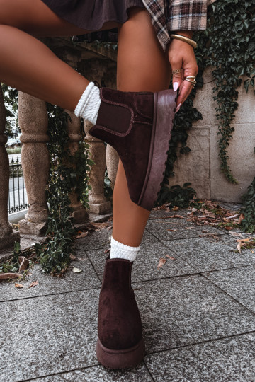 sneeuwschoenen voor dames met platform Big Star UU274174 in chocoladekleur 2
