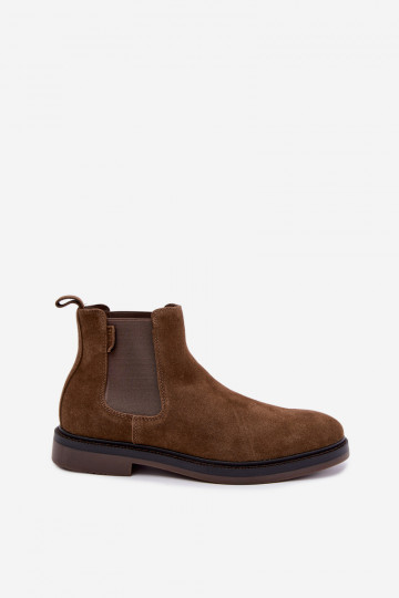 stijlvolle enkellaarsjes voor mannen van faux suede Big Star UU174277 in khaki 2