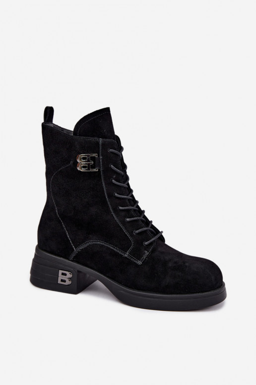 Warme dameschoenen van faux suede in zwart Vinceza 67044