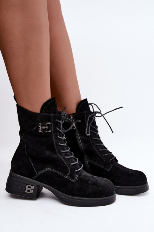 Warme dameschoenen van faux suede in zwart Vinceza 67044