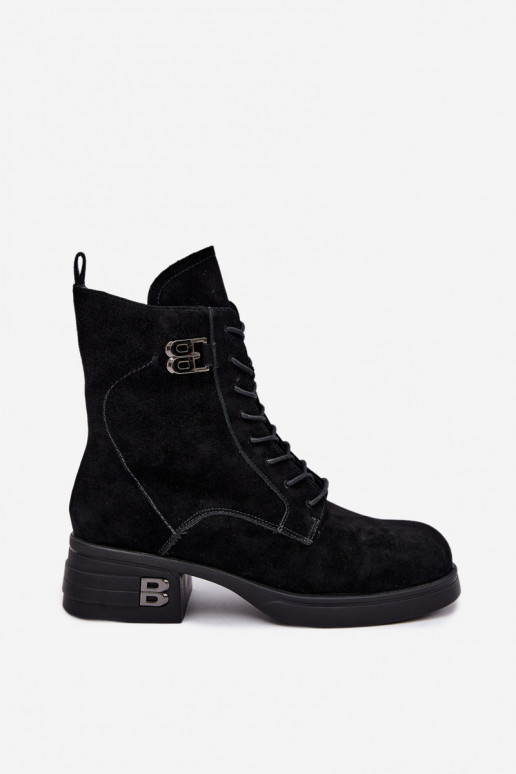 Warme dameschoenen van faux suede in zwart Vinceza 67044