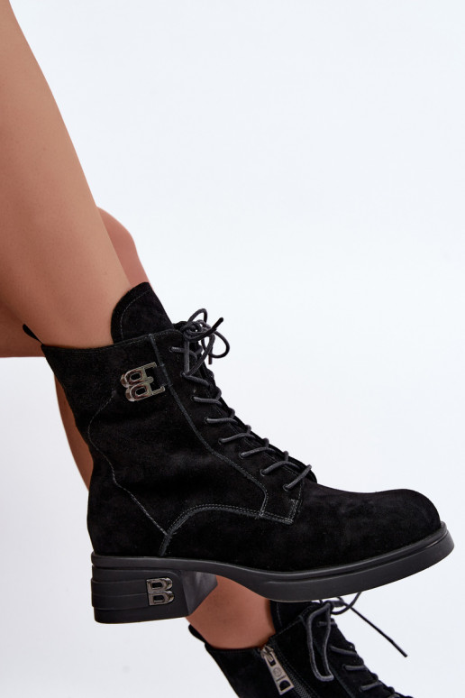 Warme dameschoenen van faux suede in zwart Vinceza 67044