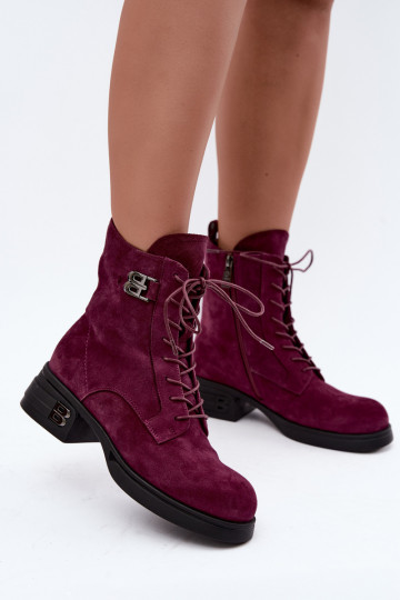 Faux suede gevoerde dameslaarzen Vinceza 67044 bordeaux 2