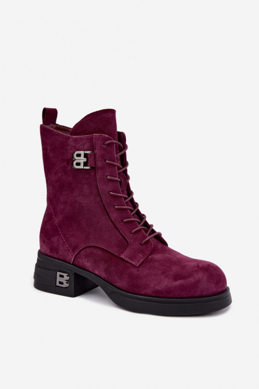 Faux suede gevoerde dameslaarzen Vinceza 67044 bordeaux