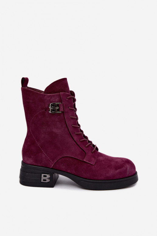 Faux suede gevoerde dameslaarzen Vinceza 67044 bordeaux